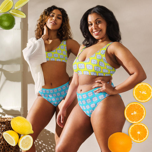 Recycled Sun/Sky High-Waisted Bikini