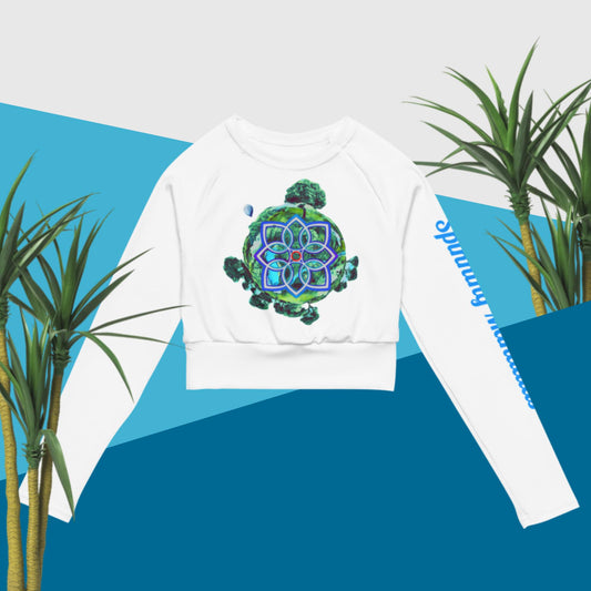 Small World Recycled long-sleeve crop top